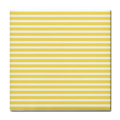 Horizontal Stripes Yellow Tile Coasters by Mariart