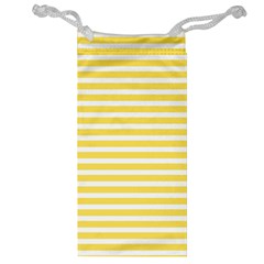 Horizontal Stripes Yellow Jewelry Bag by Mariart