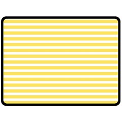 Horizontal Stripes Yellow Fleece Blanket (large) 