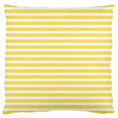 Horizontal Stripes Yellow Large Cushion Case (one Side)