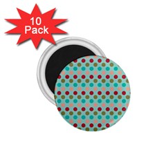 Large Colored Polka Dots Line Circle 1 75  Magnets (10 Pack)  by Mariart