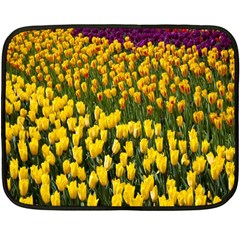 Colorful Tulips In Keukenhof Gardens Wallpaper Fleece Blanket (mini) by Simbadda