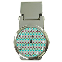 Large Colored Polka Dots Line Circle Money Clip Watches
