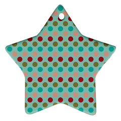 Large Colored Polka Dots Line Circle Star Ornament (two Sides) by Mariart