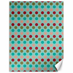 Large Colored Polka Dots Line Circle Canvas 12  X 16   by Mariart