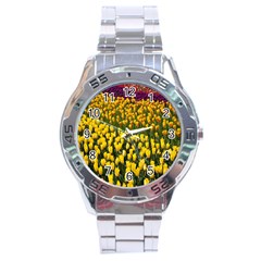 Colorful Tulips In Keukenhof Gardens Wallpaper Stainless Steel Analogue Watch