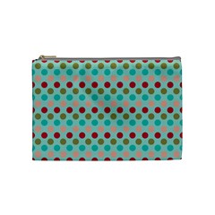 Large Colored Polka Dots Line Circle Cosmetic Bag (medium)  by Mariart