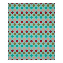 Large Colored Polka Dots Line Circle Shower Curtain 60  x 72  (Medium) 