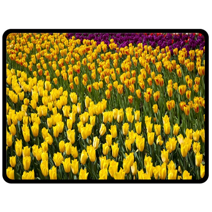 Colorful Tulips In Keukenhof Gardens Wallpaper Double Sided Fleece Blanket (Large) 