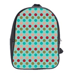 Large Colored Polka Dots Line Circle School Bags (xl) 