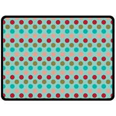 Large Colored Polka Dots Line Circle Double Sided Fleece Blanket (large)  by Mariart