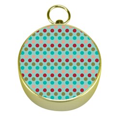 Large Colored Polka Dots Line Circle Gold Compasses by Mariart