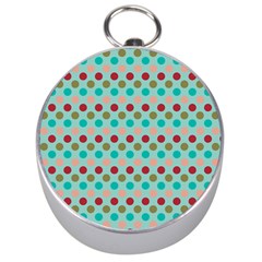 Large Colored Polka Dots Line Circle Silver Compasses by Mariart