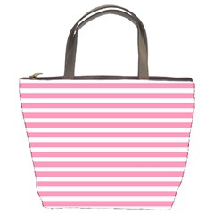 Horizontal Stripes Light Pink Bucket Bags