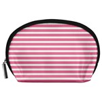 Horizontal Stripes Light Pink Accessory Pouches (Large)  Front