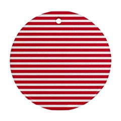 Horizontal Stripes Red Ornament (round)