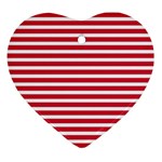 Horizontal Stripes Red Ornament (Heart) Front