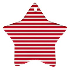 Horizontal Stripes Red Ornament (star) by Mariart