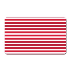 Horizontal Stripes Red Magnet (Rectangular)