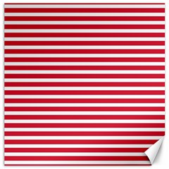 Horizontal Stripes Red Canvas 12  x 12  