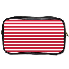 Horizontal Stripes Red Toiletries Bags 2-Side