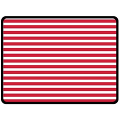 Horizontal Stripes Red Fleece Blanket (Large) 