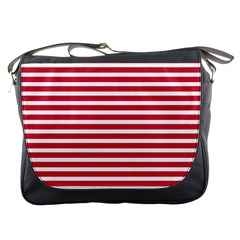 Horizontal Stripes Red Messenger Bags