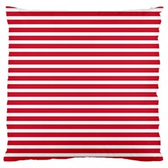 Horizontal Stripes Red Large Flano Cushion Case (One Side)