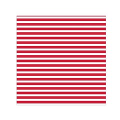 Horizontal Stripes Red Small Satin Scarf (Square)