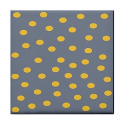 Limpet Polka Dot Yellow Grey Tile Coasters by Mariart