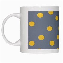 Limpet Polka Dot Yellow Grey White Mugs by Mariart