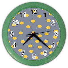 Limpet Polka Dot Yellow Grey Color Wall Clocks
