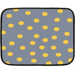 Limpet Polka Dot Yellow Grey Double Sided Fleece Blanket (mini) 