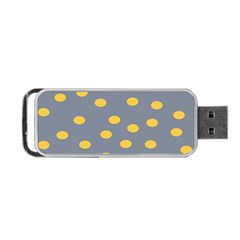 Limpet Polka Dot Yellow Grey Portable Usb Flash (one Side)