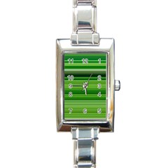 Horizontal Stripes Line Green Rectangle Italian Charm Watch by Mariart