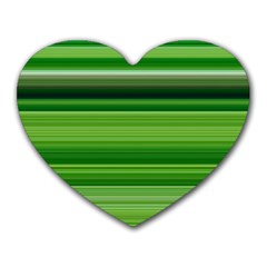 Horizontal Stripes Line Green Heart Mousepads