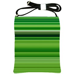 Horizontal Stripes Line Green Shoulder Sling Bags by Mariart