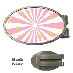 Hurak Pink Star Yellow Hole Sunlight Light Money Clips (oval) 