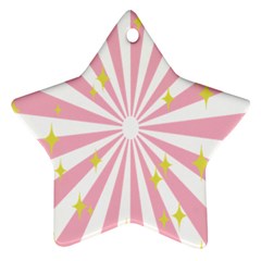 Hurak Pink Star Yellow Hole Sunlight Light Star Ornament (two Sides)