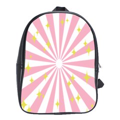 Hurak Pink Star Yellow Hole Sunlight Light School Bags(large) 