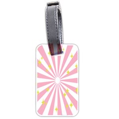 Hurak Pink Star Yellow Hole Sunlight Light Luggage Tags (two Sides) by Mariart