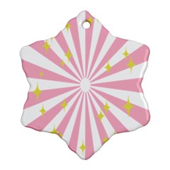 Hurak Pink Star Yellow Hole Sunlight Light Ornament (snowflake)