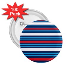 Martini Style Racing Tape Blue Red White 2 25  Buttons (100 Pack) 