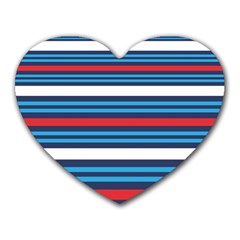 Martini Style Racing Tape Blue Red White Heart Mousepads