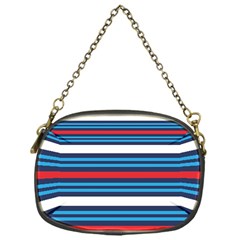 Martini Style Racing Tape Blue Red White Chain Purses (one Side)  by Mariart