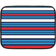 Martini Style Racing Tape Blue Red White Double Sided Fleece Blanket (mini) 