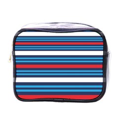 Martini Style Racing Tape Blue Red White Mini Toiletries Bags