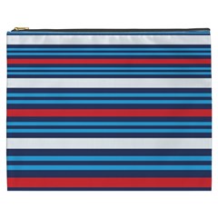 Martini Style Racing Tape Blue Red White Cosmetic Bag (xxxl)  by Mariart