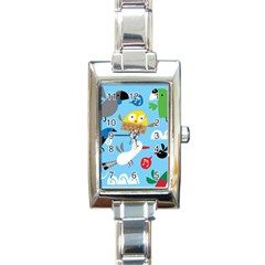 New Zealand Birds Close Fly Animals Rectangle Italian Charm Watch by Mariart