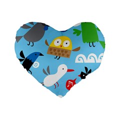 New Zealand Birds Close Fly Animals Standard 16  Premium Heart Shape Cushions by Mariart